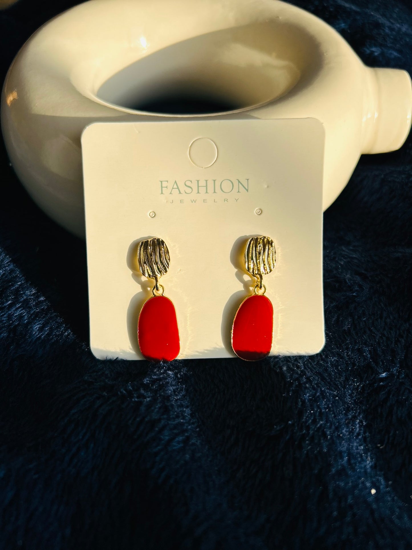 Korean premium anti tarnish earrings (red)
