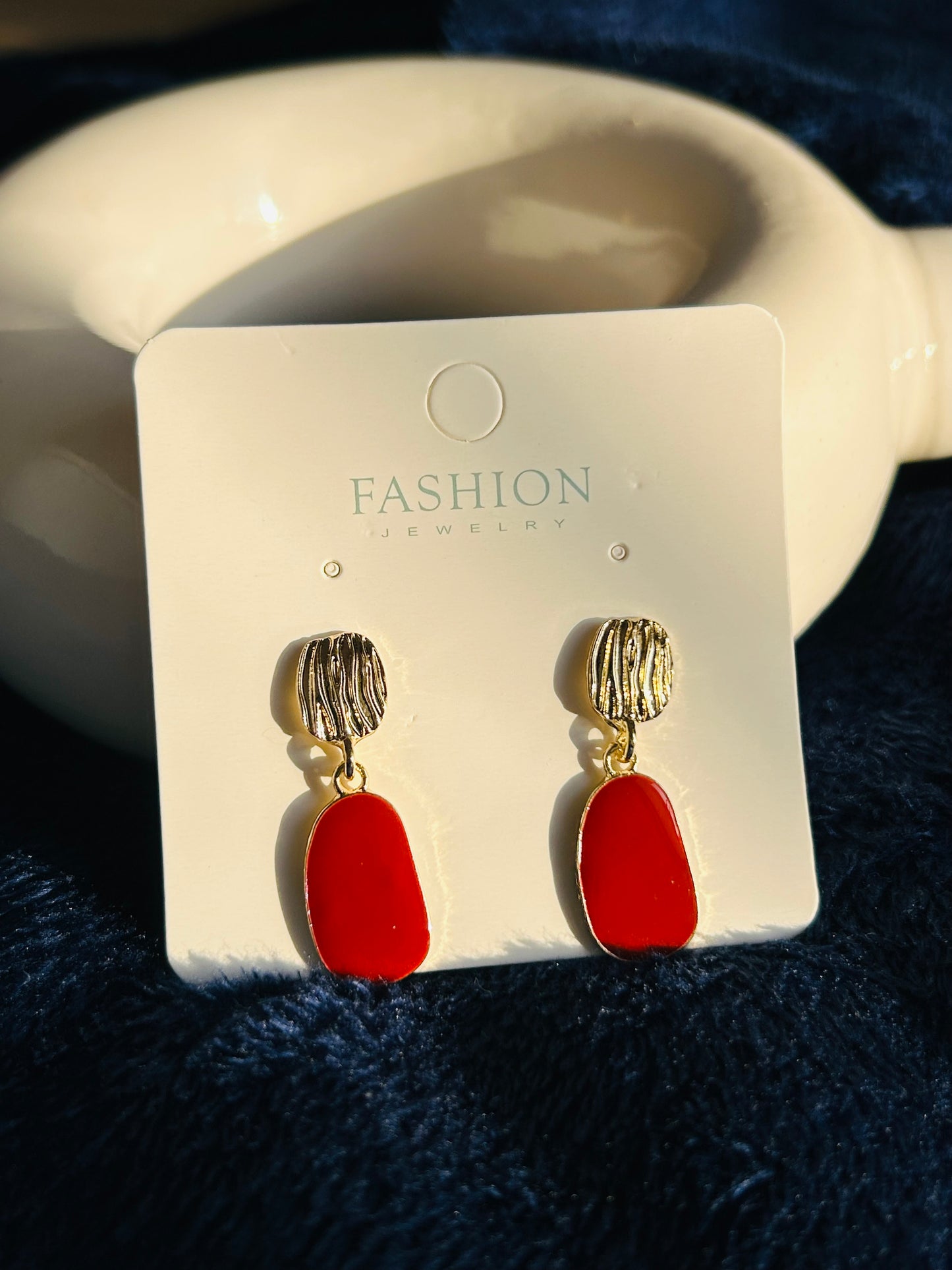 Korean premium anti tarnish earrings (red)